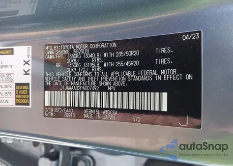 2023 Lexus Rz 450E Premium z USA, uszkodzony, nr VIN JTJAAAAB2PA007492